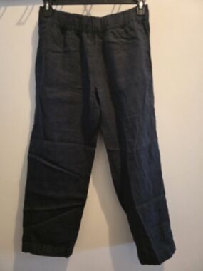 American Giant Black Elastic-Waist Linen Pants